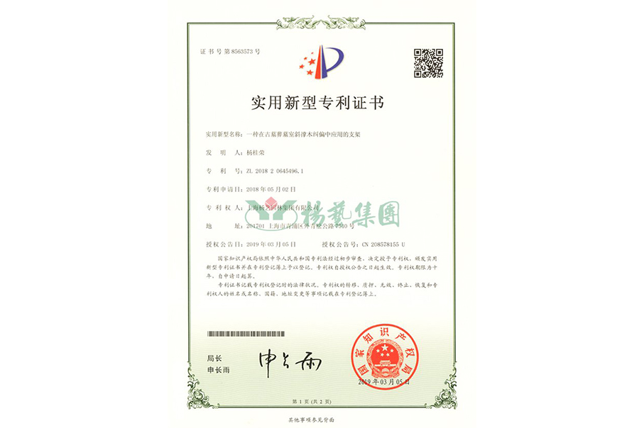 实用新型专利：一种在古墓葬墓室斜撑木纠偏中